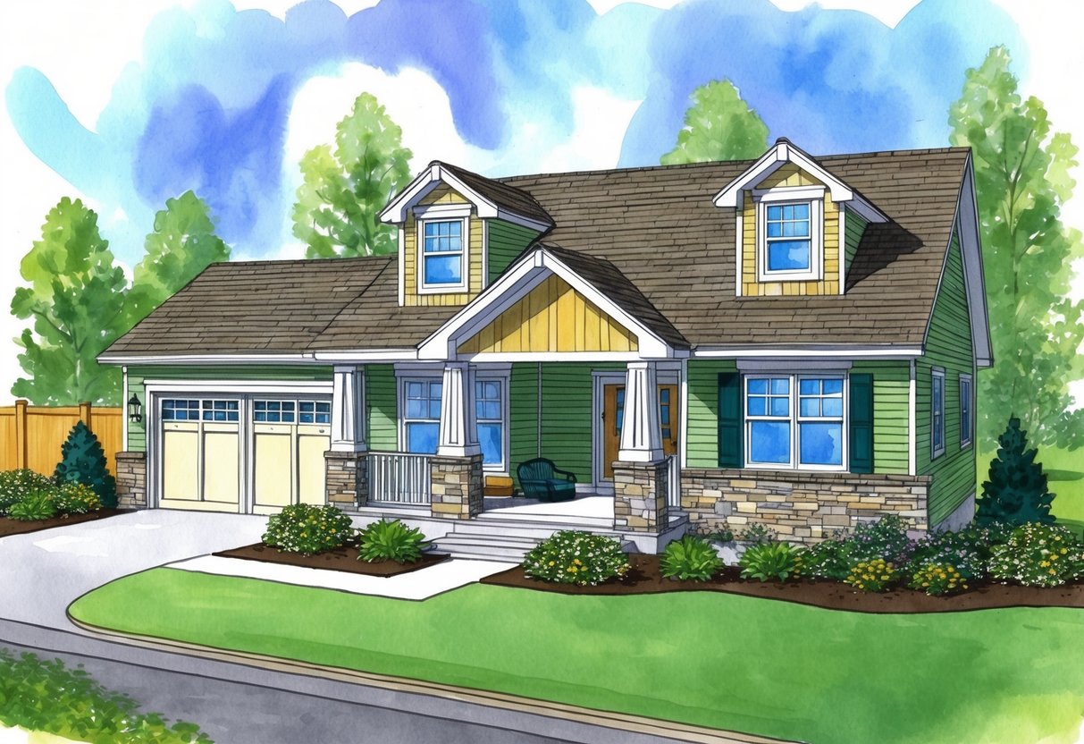 A cozy home with well-insulated windows and doors, efficient appliances, and a well-maintained HVAC system. The exterior features proper drainage and well-kept landscaping